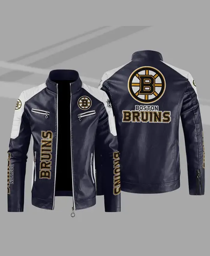 NHL Boston Bruins Motorcycle Leather Jacket - William Jacket