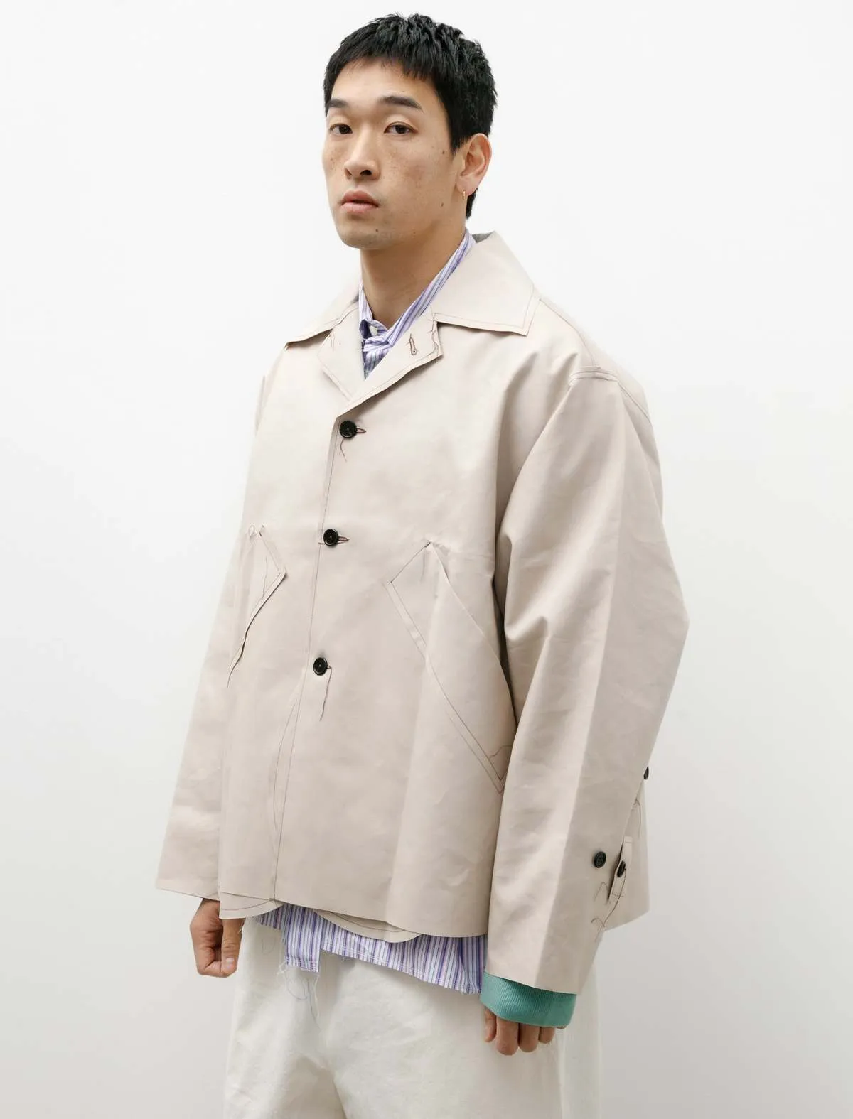 Oversized Short Mac Short Coat - Sand