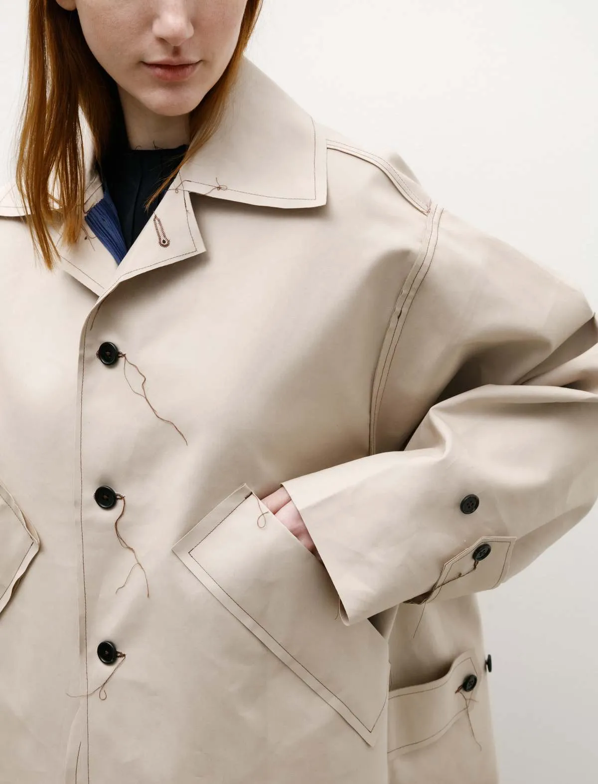 Oversized Short Mac Short Coat - Sand