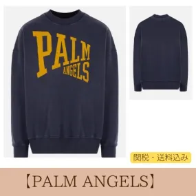 Palm Angels  |Crew Neck Street Style Long Sleeves Plain Cotton Logo Outlet