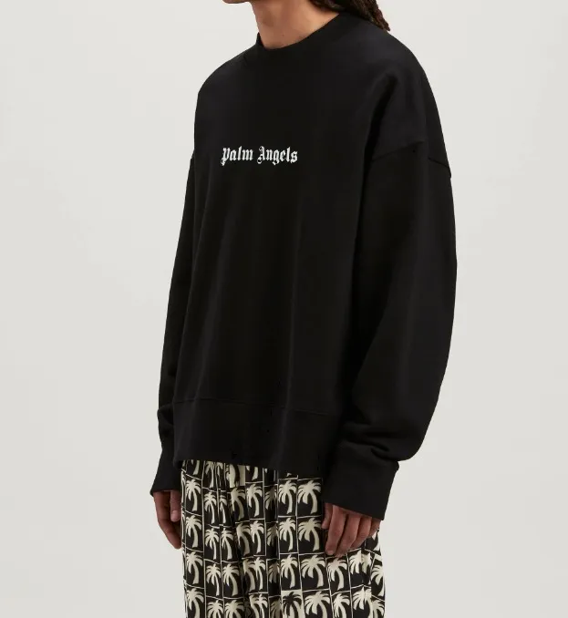 Palm Angels  |Crew Neck Street Style Long Sleeves Plain Cotton Logo