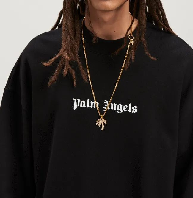 Palm Angels  |Crew Neck Street Style Long Sleeves Plain Cotton Logo