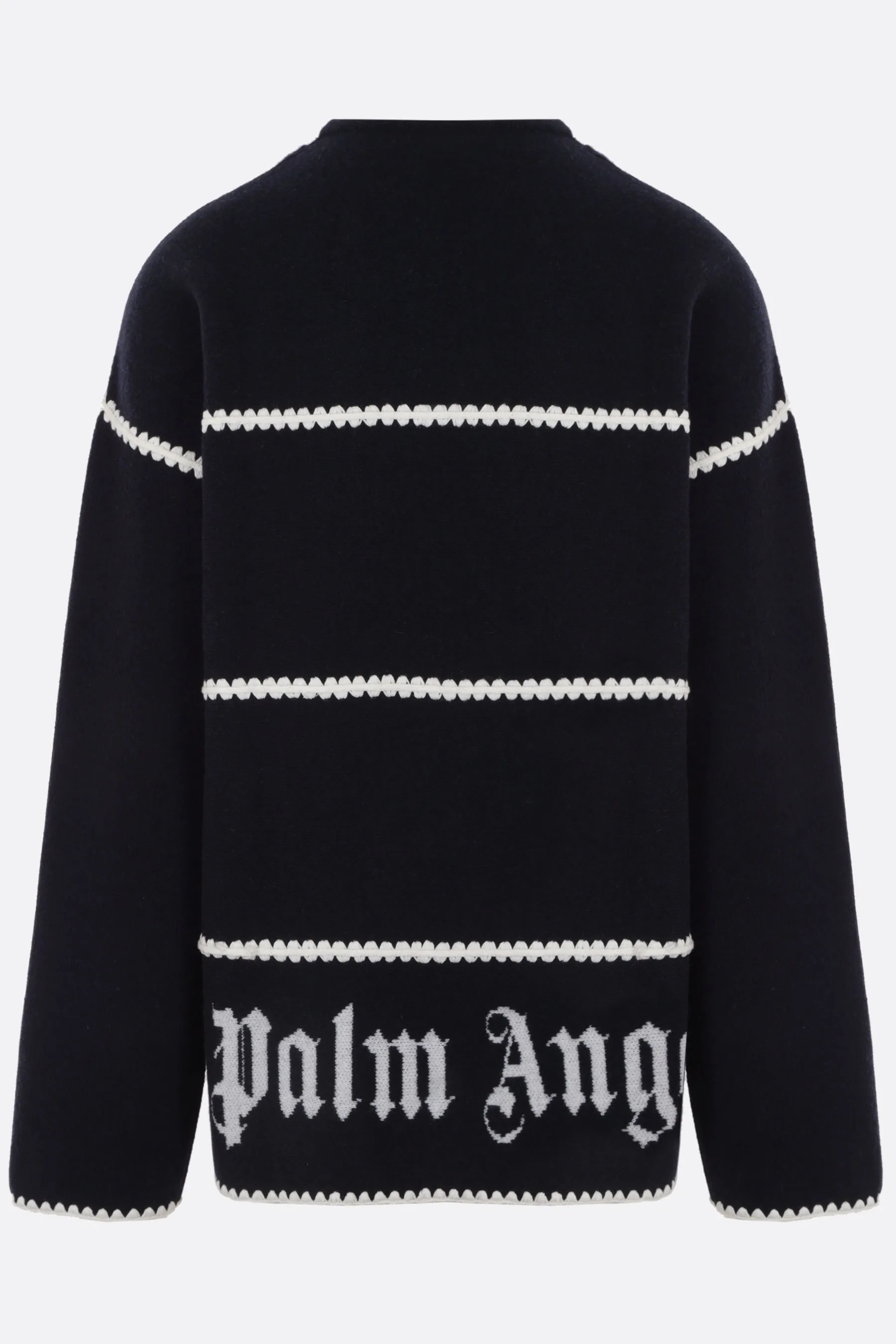 Palm Angels  |Crew Neck Stripes Street Style Long Sleeves Logo Sweaters