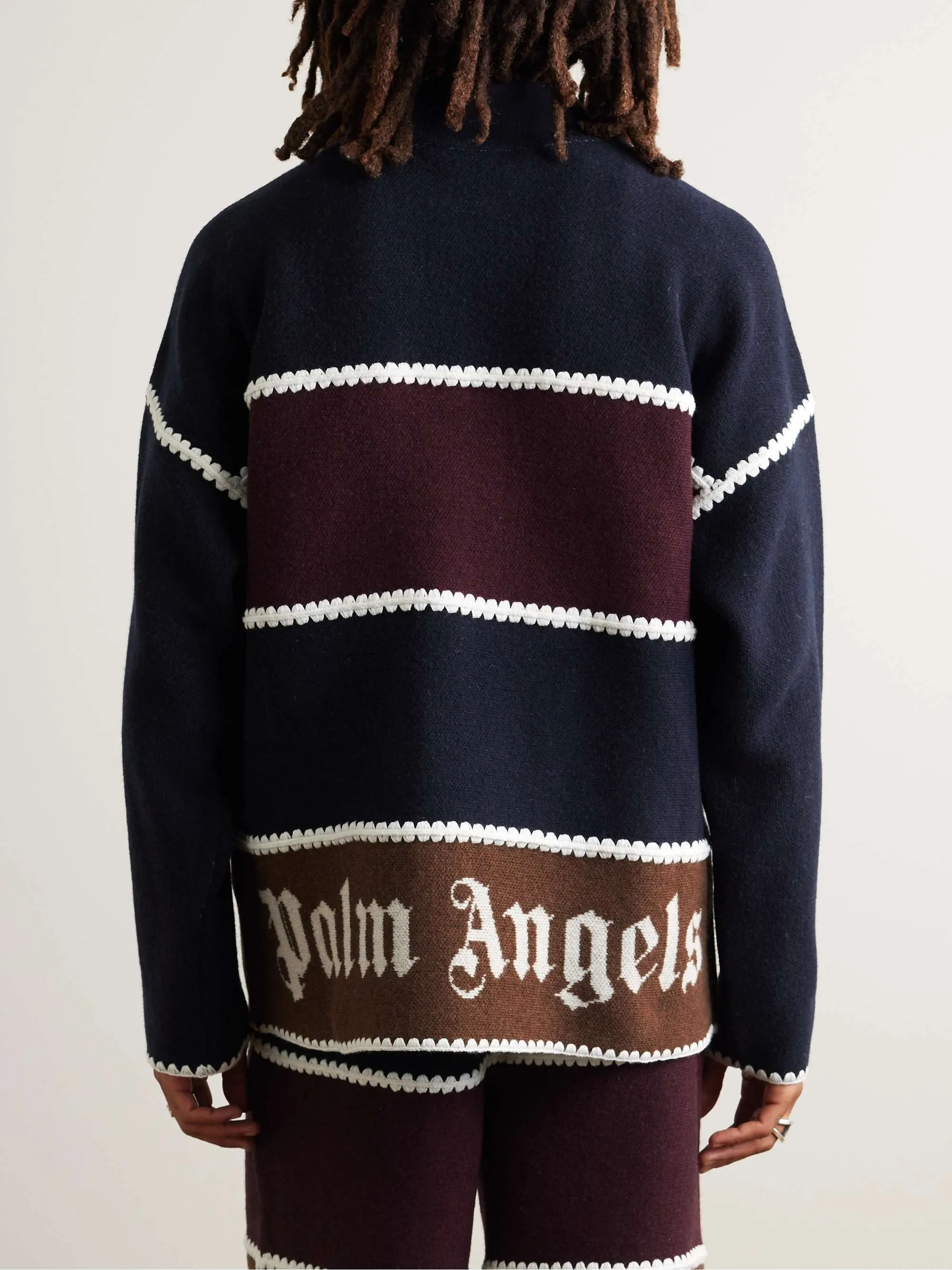 Palm Angels  |Stripes Wool Street Style Long Sleeves Plain Logo Sweaters