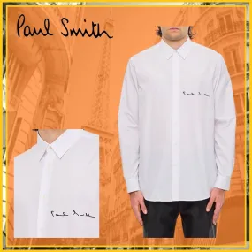 Paul Smith  |Street Style Long Sleeves Plain Cotton Logo Shirts