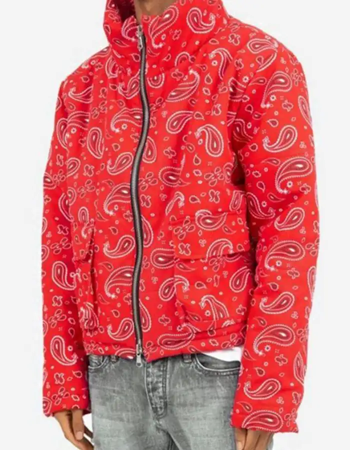 Red Bandana Puffer Jacket For Sale - William Jacket