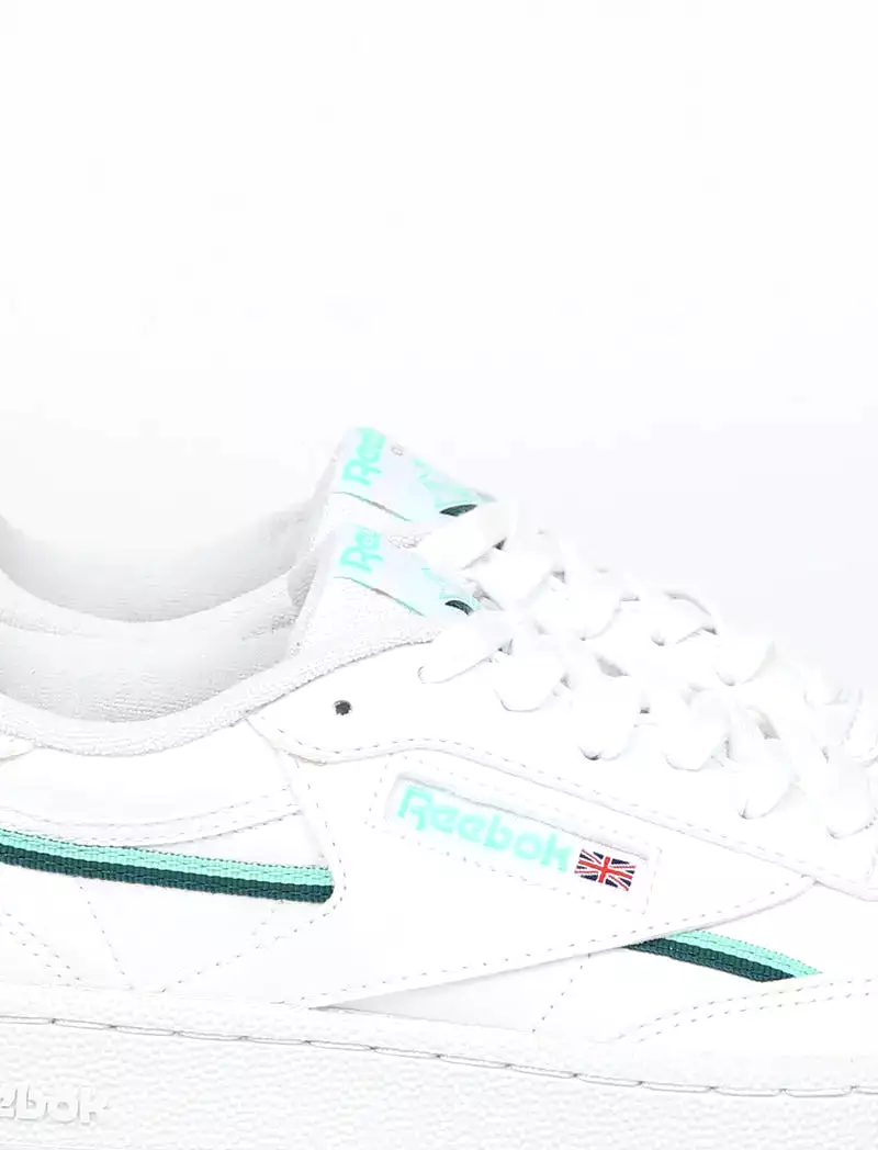 Reebok Womens Club C 85 Vegan Trainer Cloud White / Hint Mint / Midnight Pine