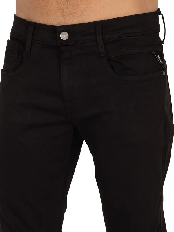 Replay Anbass Hyperflex X-Lite Slim Jeans - Black