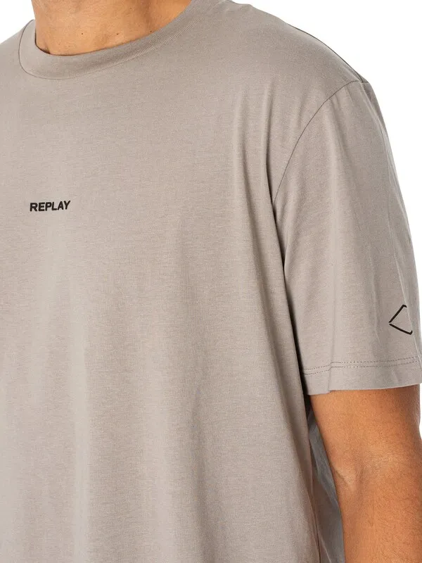 Replay Centre Brand T-Shirt - Grey