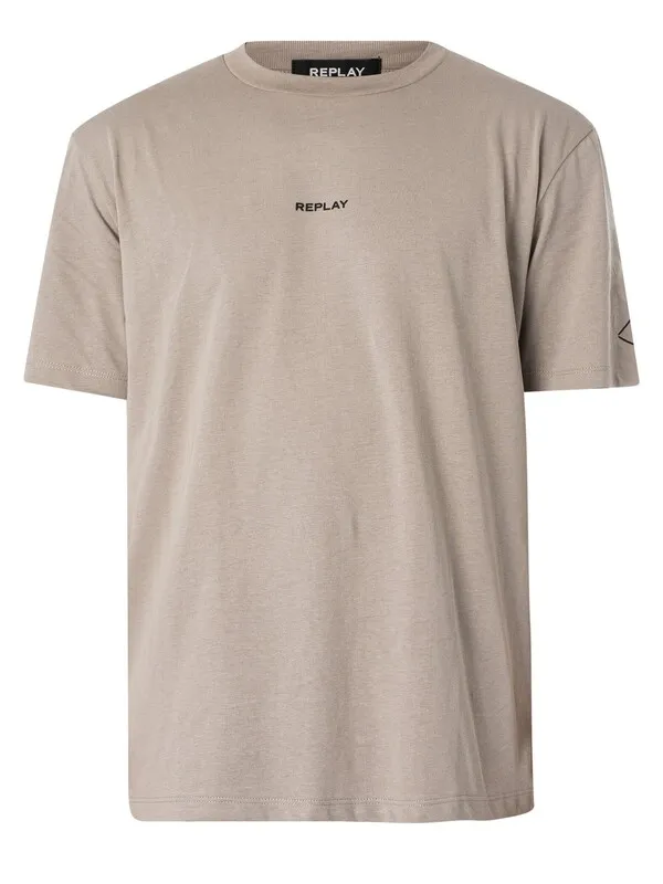 Replay Centre Brand T-Shirt - Grey