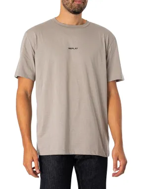 Replay Centre Brand T-Shirt - Grey