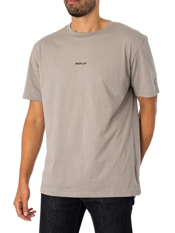 Replay Centre Brand T-Shirt - Grey