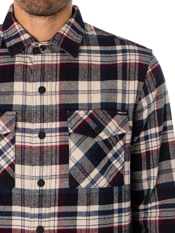 Replay Chest Pocket Check Shirt - Multi