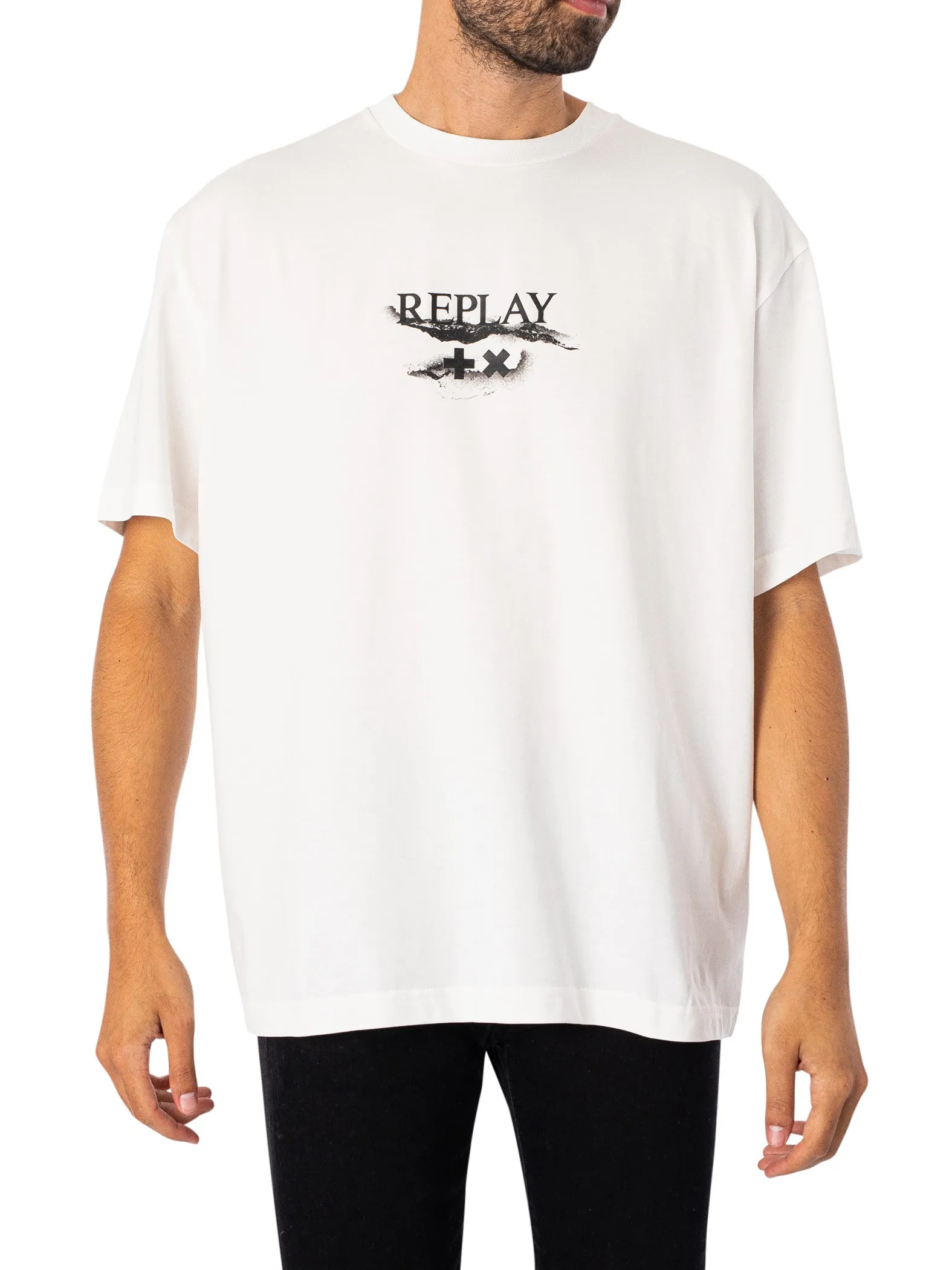 Replay Logo Graphic T-Shirt - White