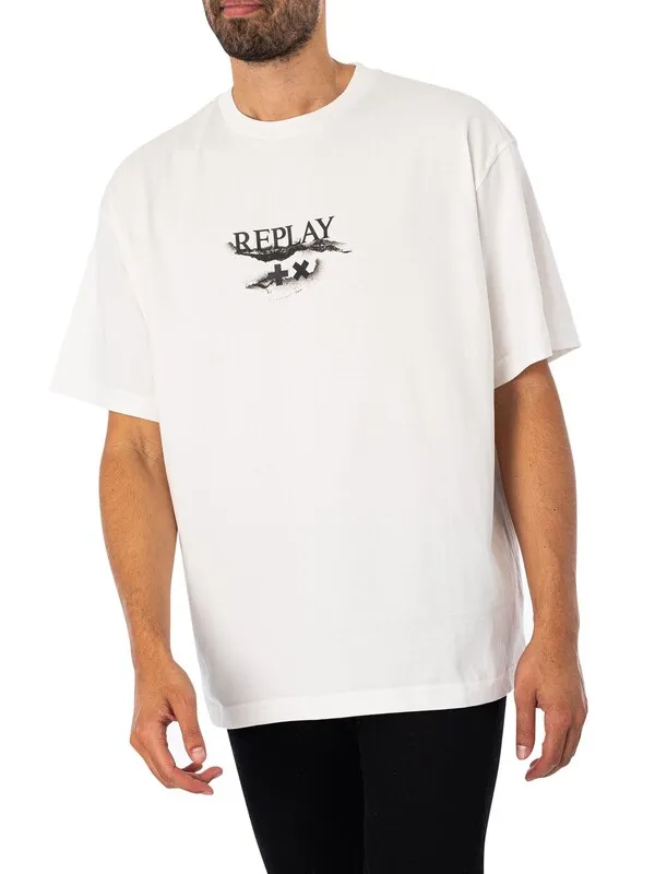 Replay Logo Graphic T-Shirt - White