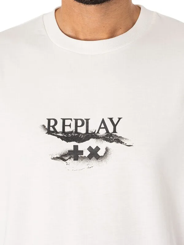 Replay Logo Graphic T-Shirt - White