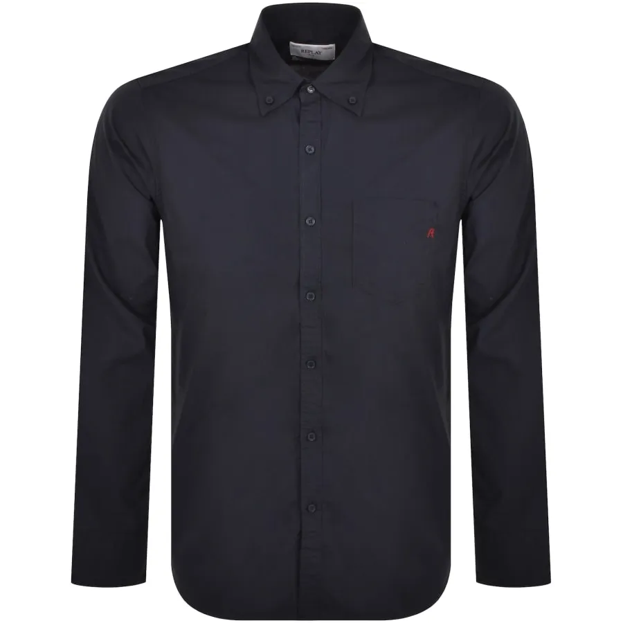 Replay Long Sleeved Shirt Navy