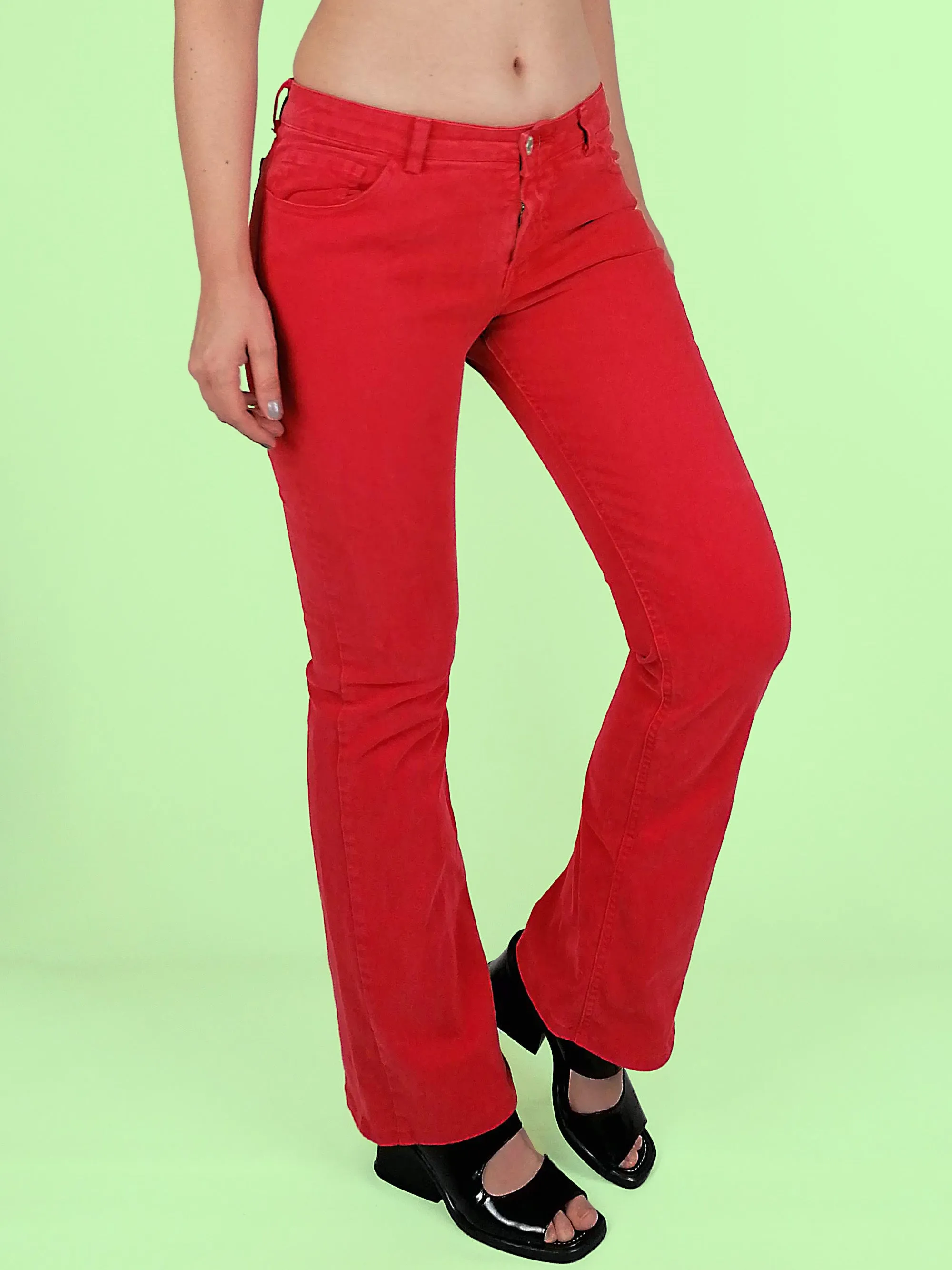 REPLAY Red Jeans Low Rise Flared Leg - size XS-S