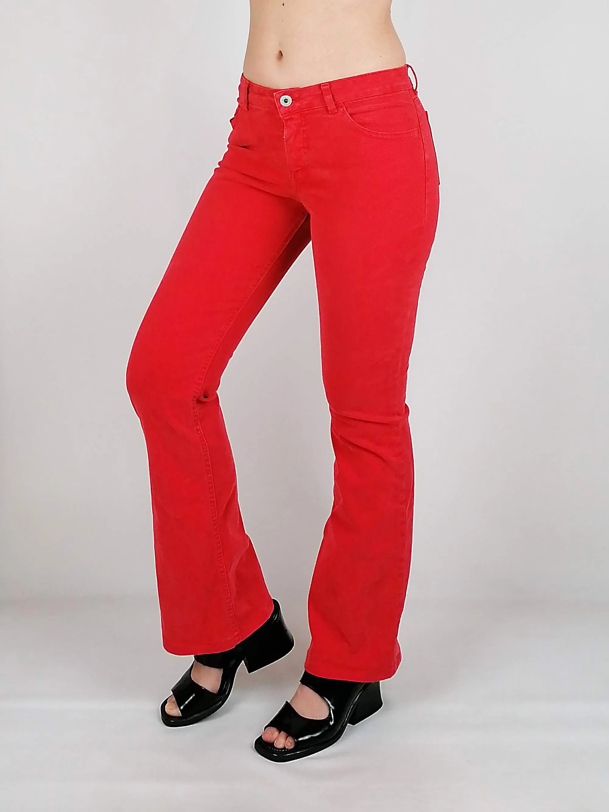 REPLAY Red Jeans Low Rise Flared Leg - size XS-S