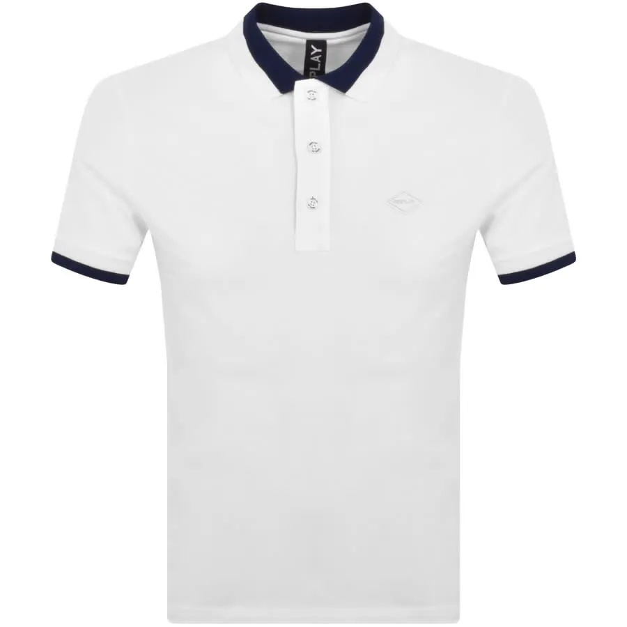 Replay Short Sleeved Logo Polo T Shirt White