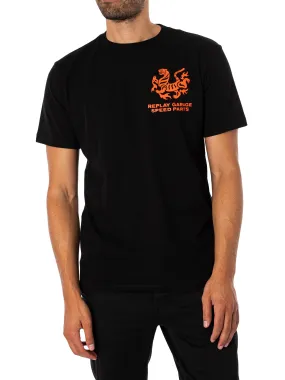 Replay Speed Parts Graphic T-Shirt - Black/Orange