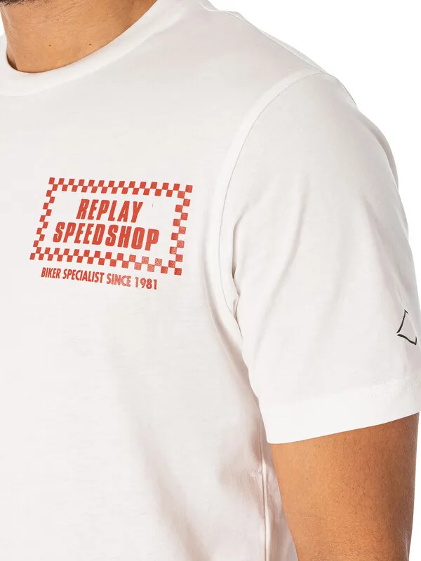 Replay Speedshop Back Graphic T-Shirt - White