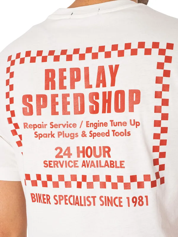 Replay Speedshop Back Graphic T-Shirt - White