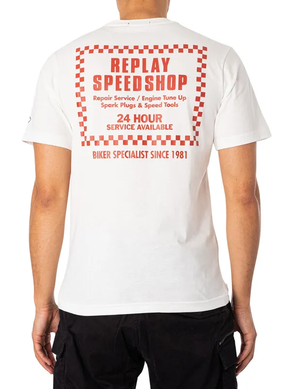 Replay Speedshop Back Graphic T-Shirt - White