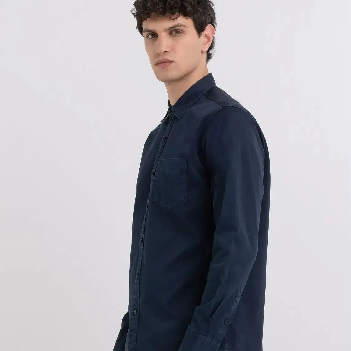 Replay Twill Shirt With Chest Pocket