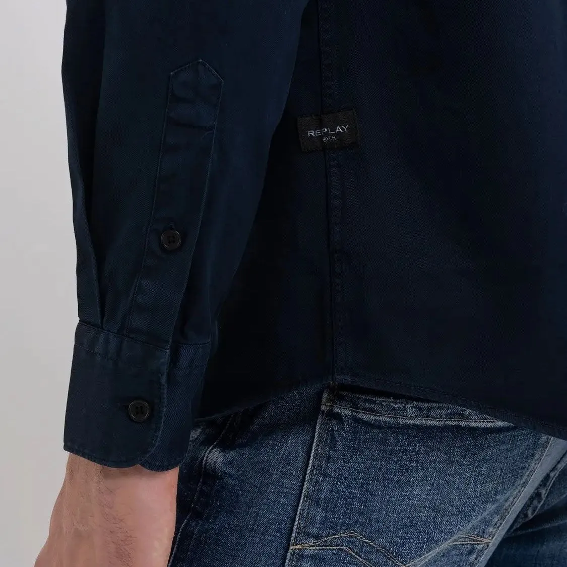 Replay Twill Shirt With Chest Pocket