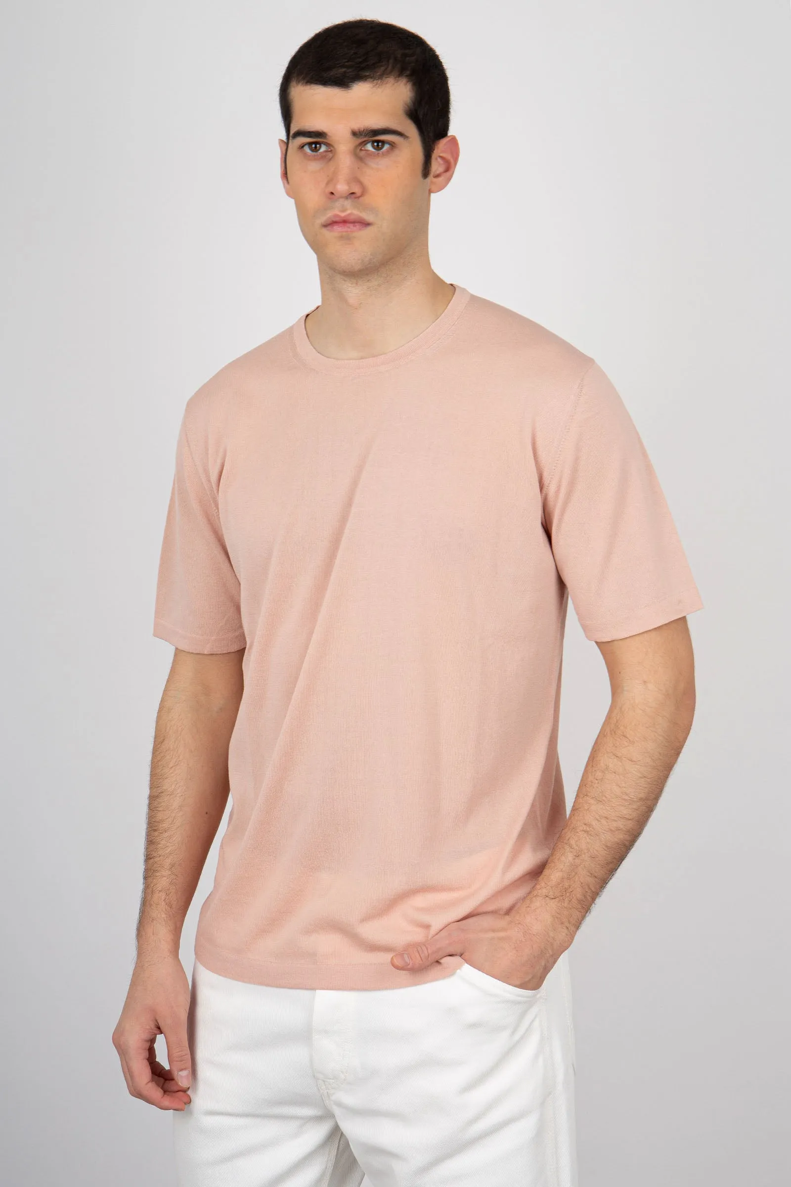 Roberto Collina T-shirt Girocollo Cotone Rosa