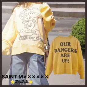 Saint Mxxxxxx  |Unisex Street Style Long Sleeves Plain Cotton Oversized Logo