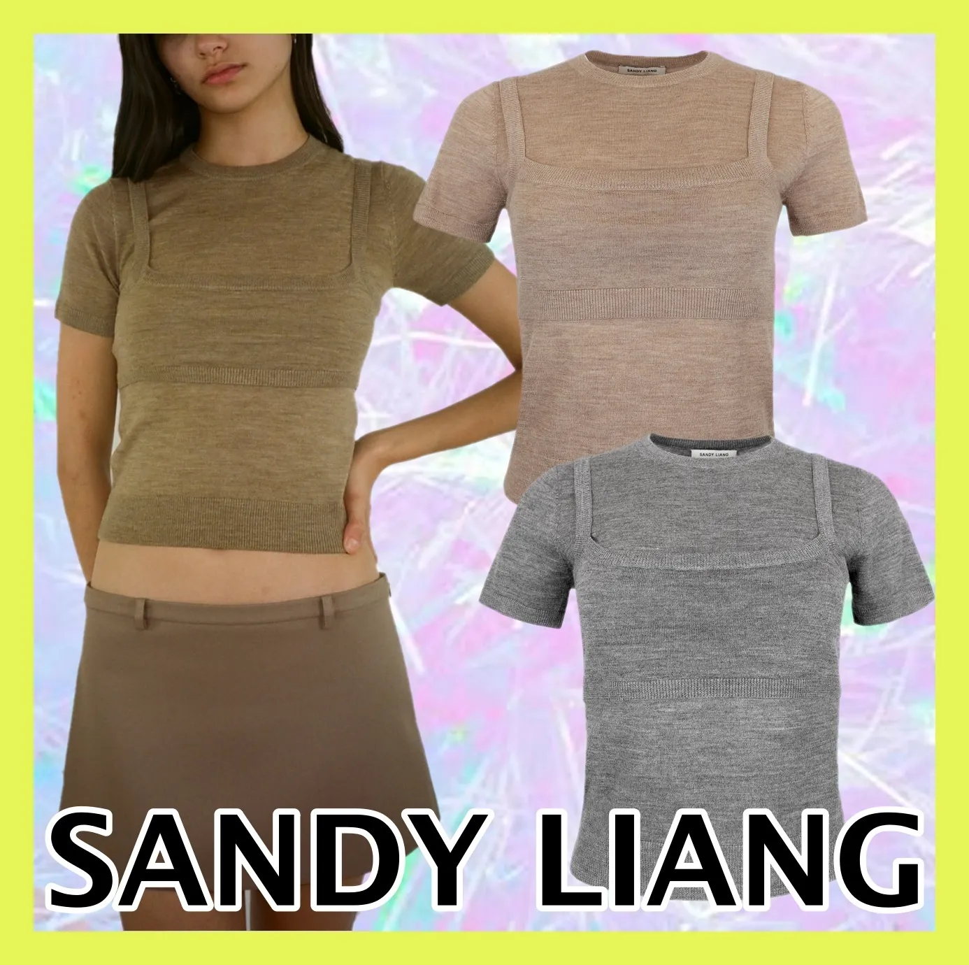 SANDY LIANG  |Casual Style Long Sleeves Elegant Style V-neck & Crew neck