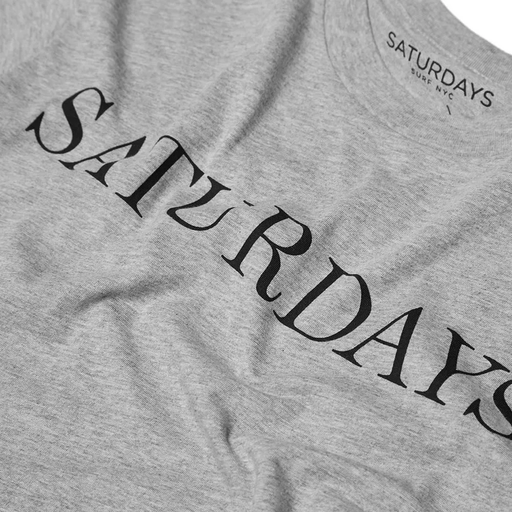 Saturdays Straight Serif TeeGrey