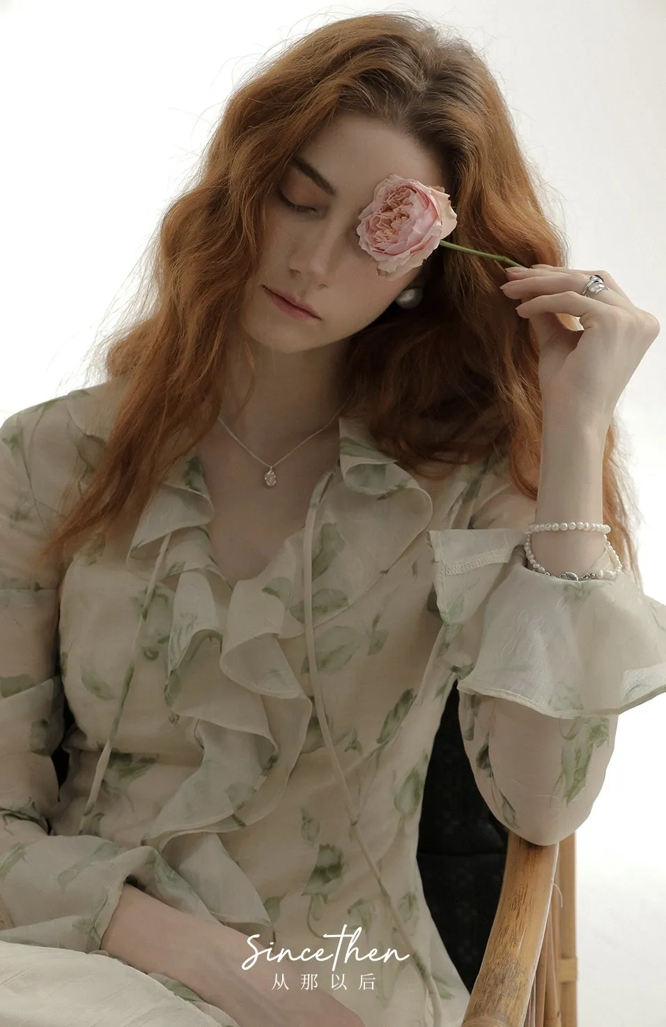 Since Then  |Flower Patterns Chiffon Long Sleeves Shirts & Blouses