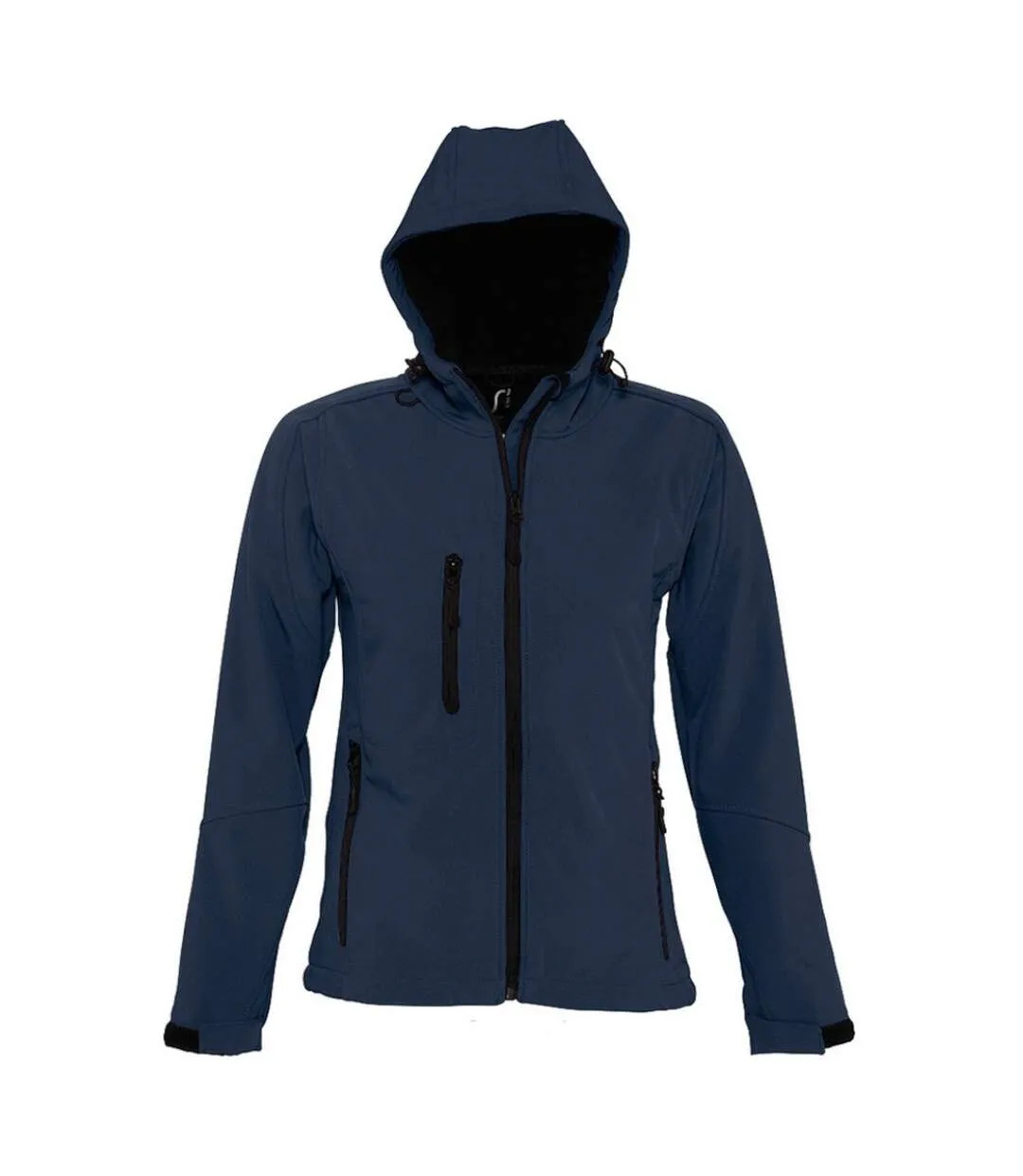 SOLS Womens/Ladies Replay Hooded Soft Shell Jacket (Breathable, Windproof And Water Resistant) (French Navy) - UTPC411