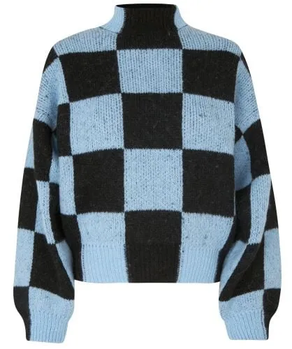 Stine Goya Light Blue Adonis Checked Sweater | Jules B