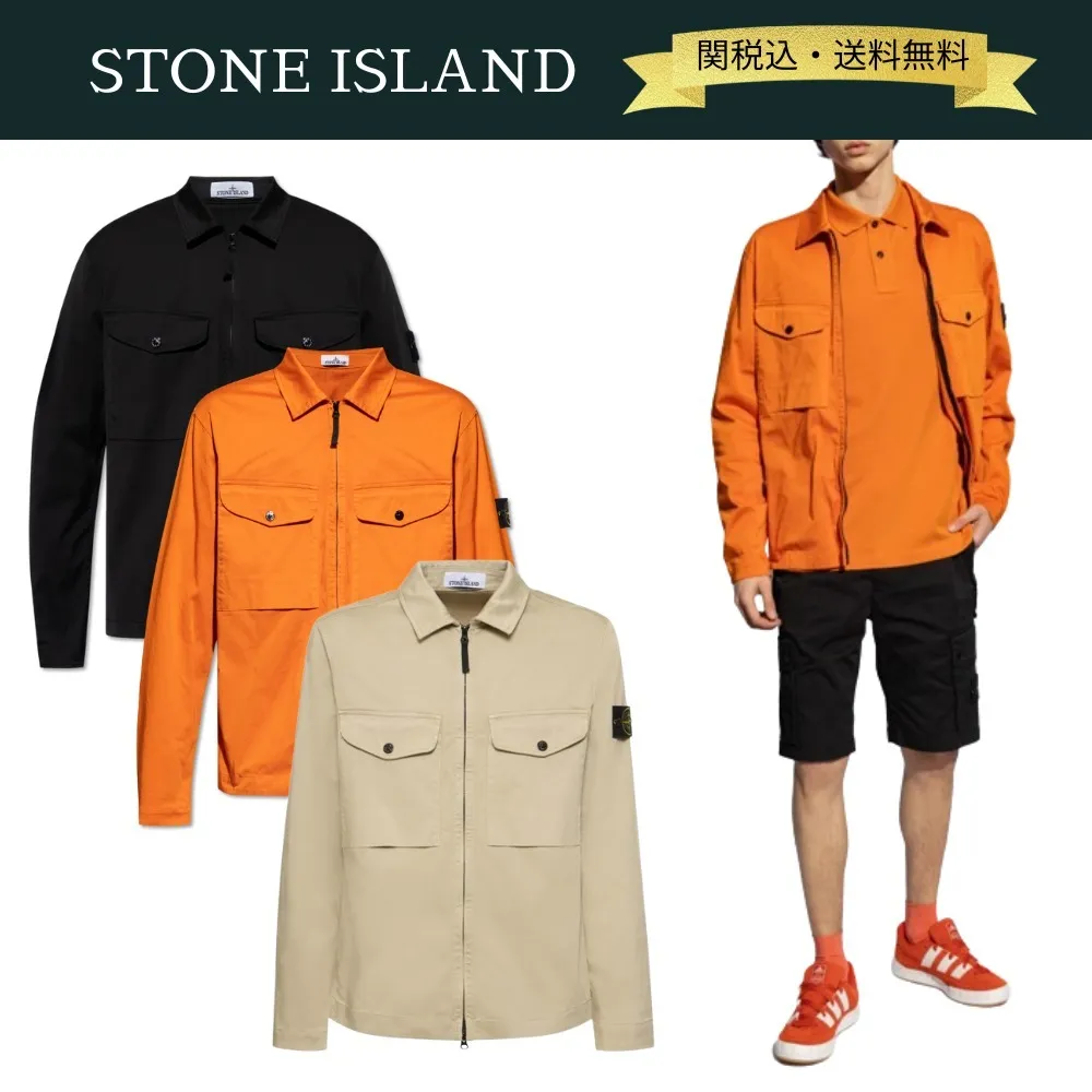 STONE ISLAND  |Long Sleeves Plain Cotton Oversized Shirts