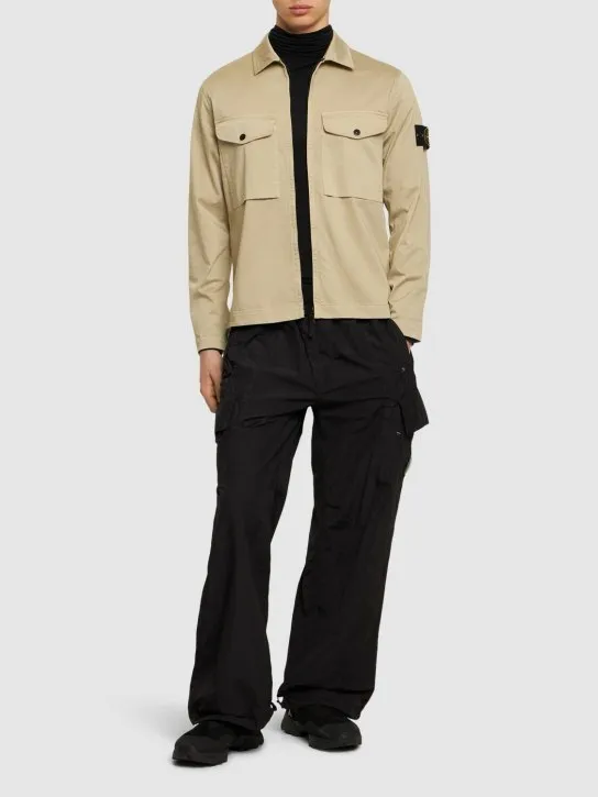 STONE ISLAND  |Long Sleeves Plain Cotton Oversized Shirts