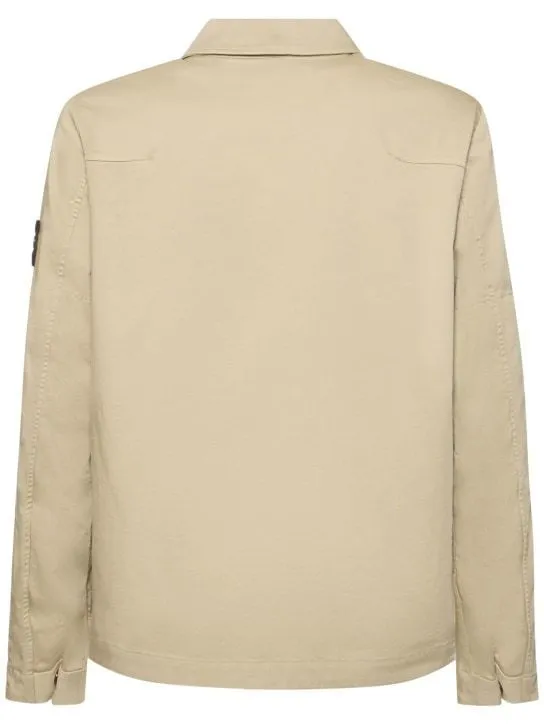 STONE ISLAND  |Long Sleeves Plain Cotton Oversized Shirts