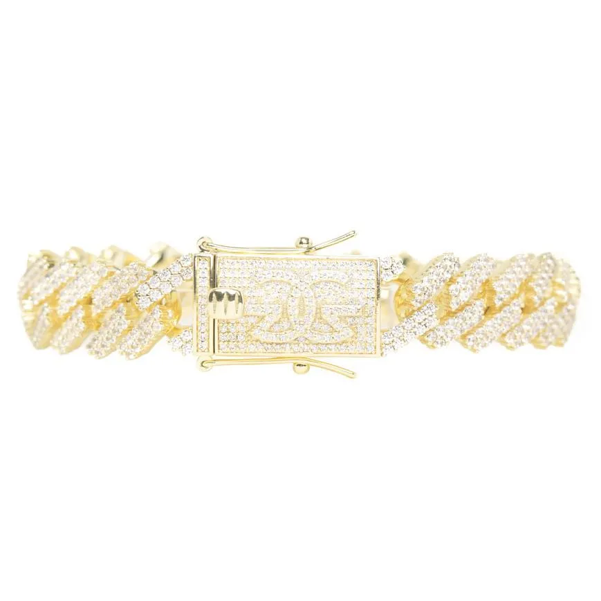 Straight Edge Diamond Cuban Bracelet 15mm