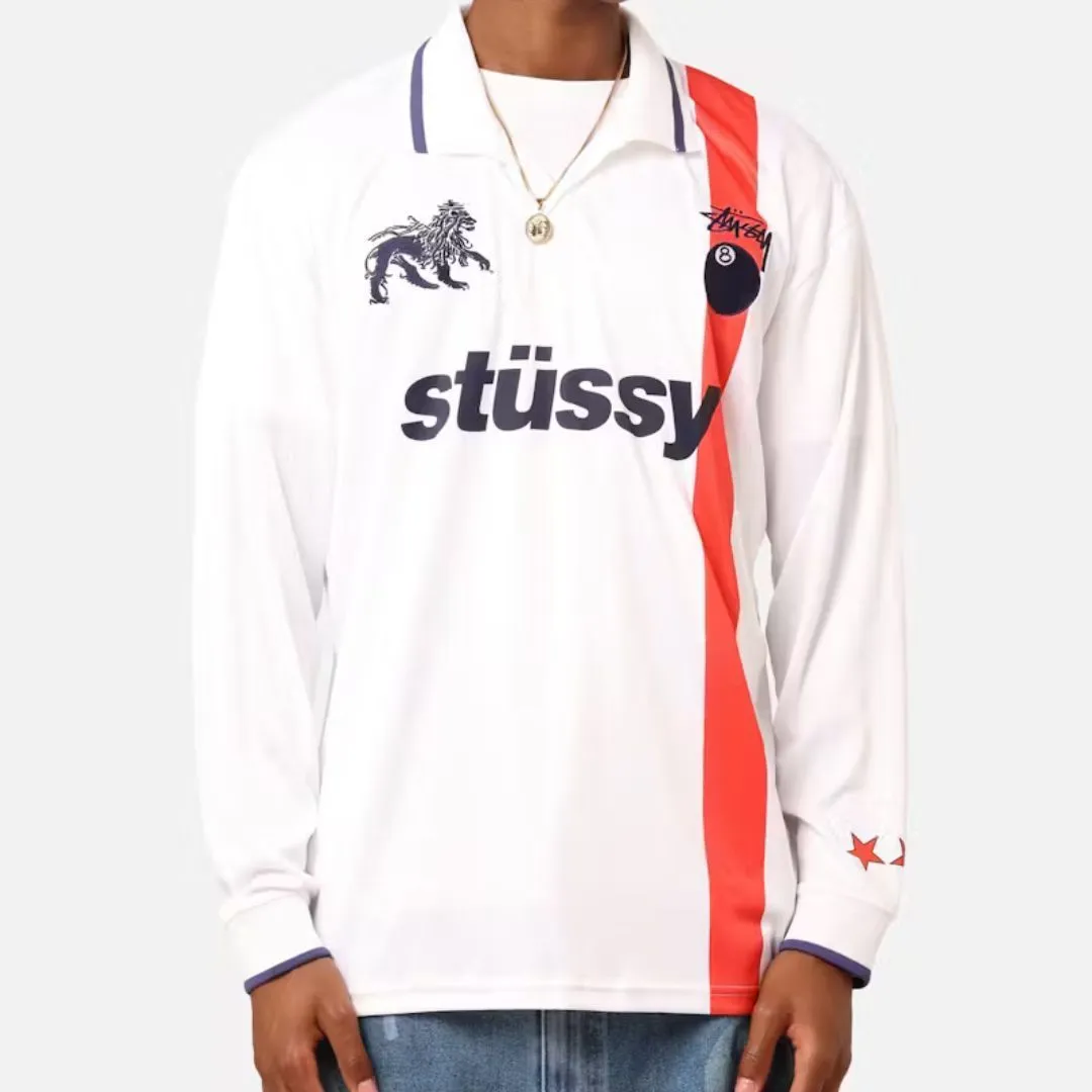 STUSSY  |Stripes Street Style Long Sleeves Logo Skater Style Polos