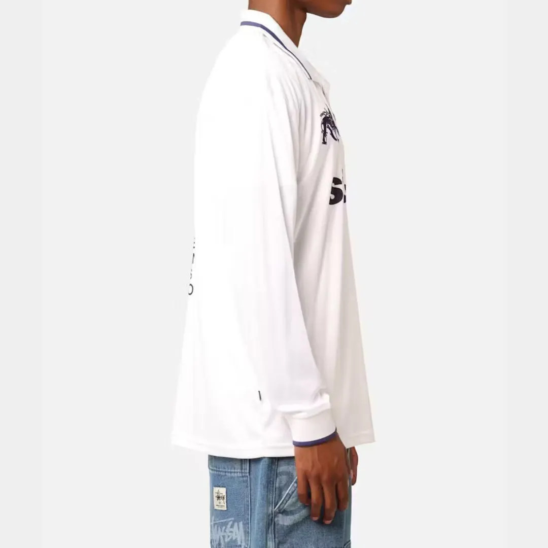 STUSSY  |Stripes Street Style Long Sleeves Logo Skater Style Polos