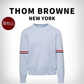 THOM BROWNE  |Crew Neck Street Style Long Sleeves Plain Cotton Logo