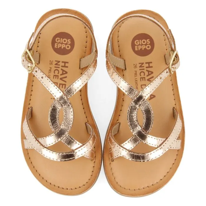 Tilly girls metalliclatinum leather sandals