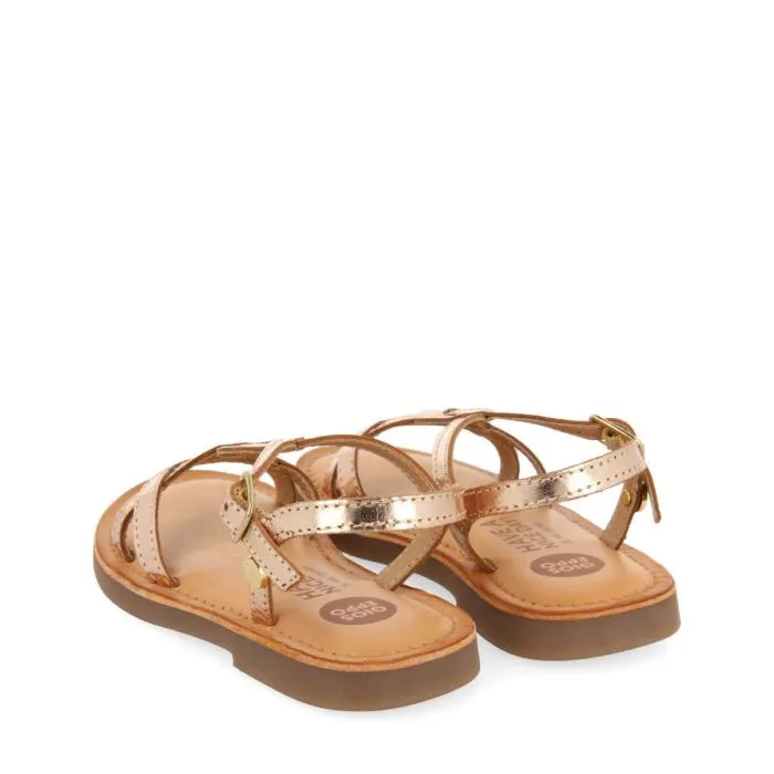 Tilly girls metalliclatinum leather sandals