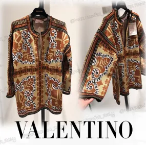 VALENTINO  |Casual Style Long Sleeves Elegant Style Logo Outlet