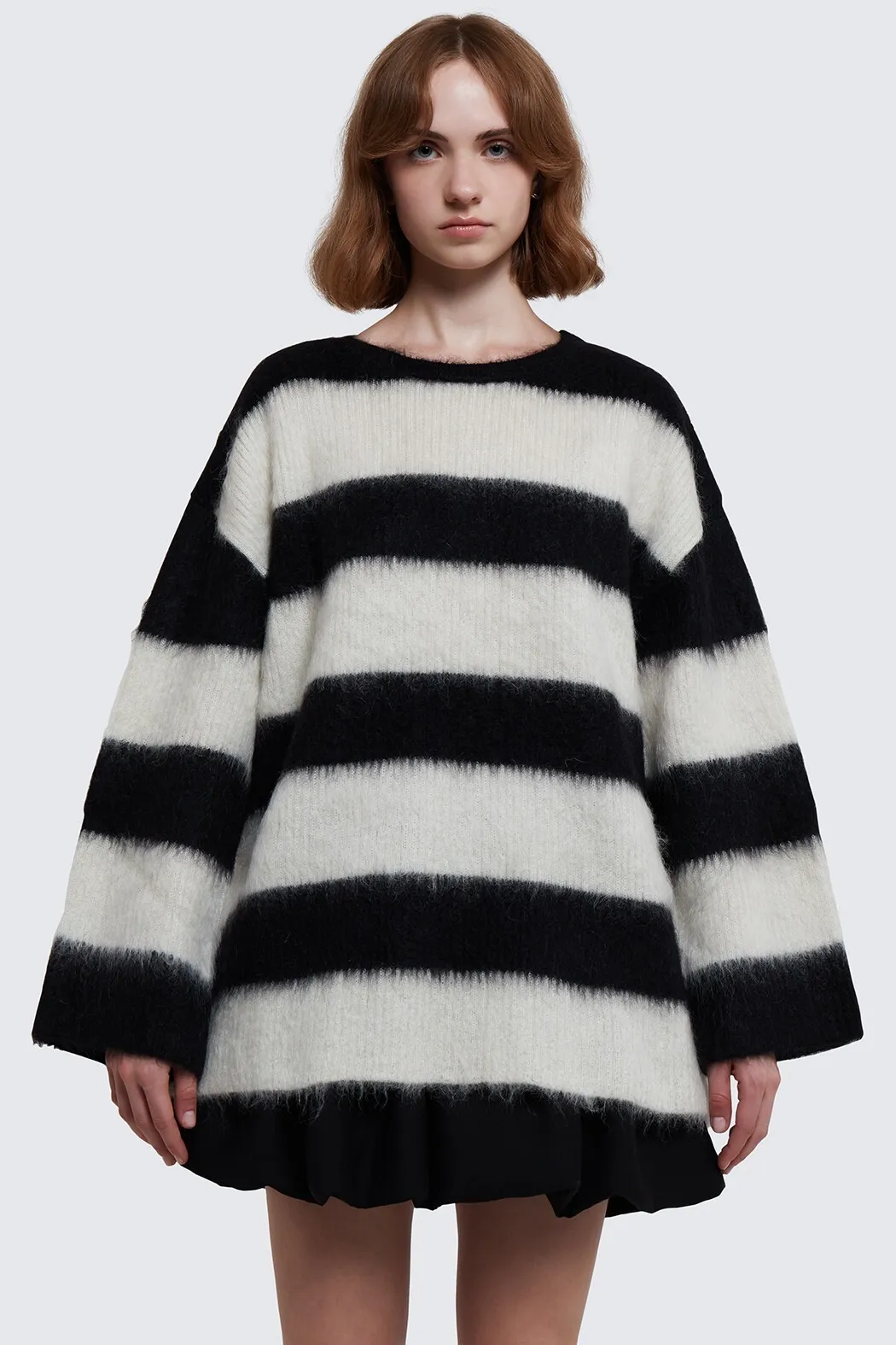 VALENTINO  |Crew Neck Stripes Casual Style Unisex Wool Blended Fabrics