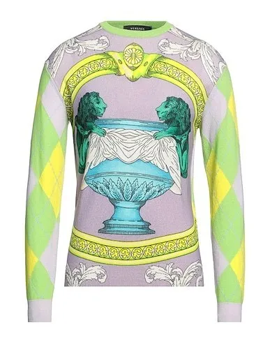 VERSACE  |Unisex Cashmere Street Style U-Neck Long Sleeves Logo Luxury