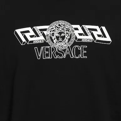 VERSACE  |Unisex Street Style U-Neck Long Sleeves Plain Cotton Logo